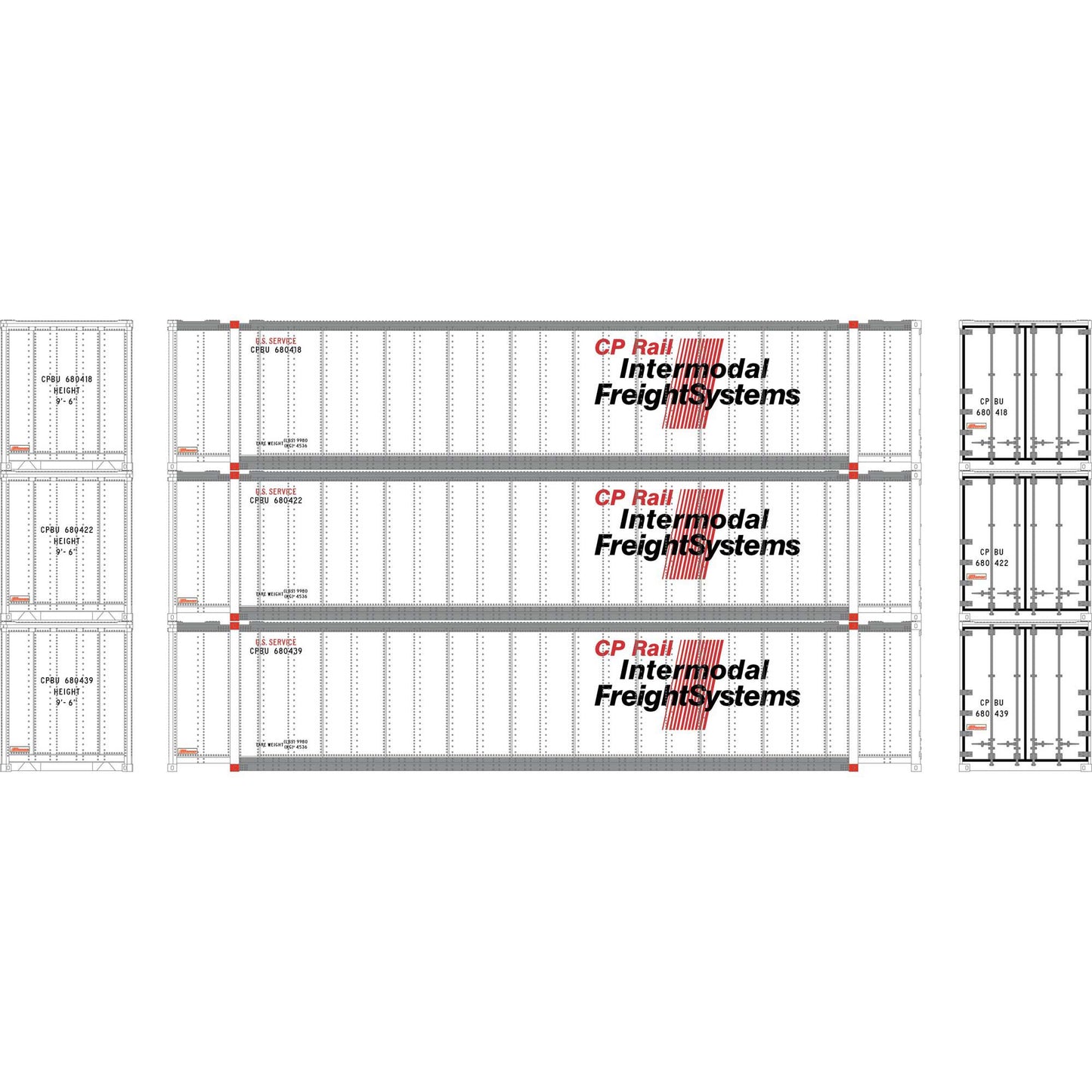 N 48' Containers CPBU 680418 680422 680439 (ATH7694)