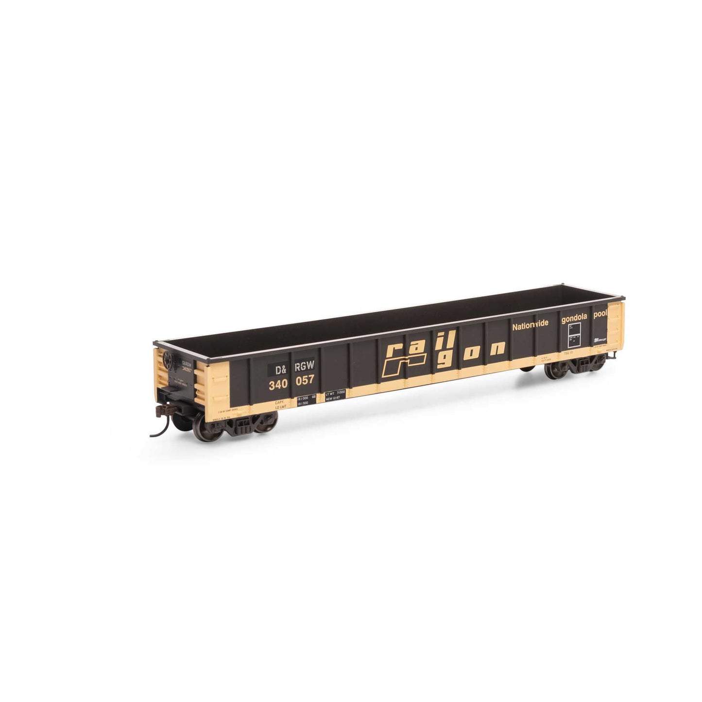 HO 52' Mill Gondola D&RGW #340057 (ATH8184)