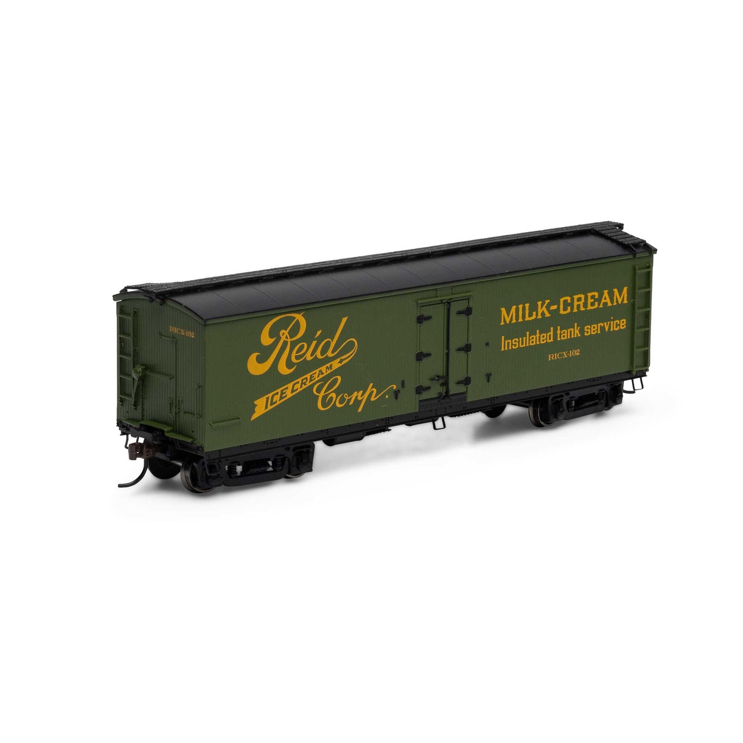 HO 40' Pfaudler Milk Car Reid Ice Cream #102 Plastic Model (ATH84713)