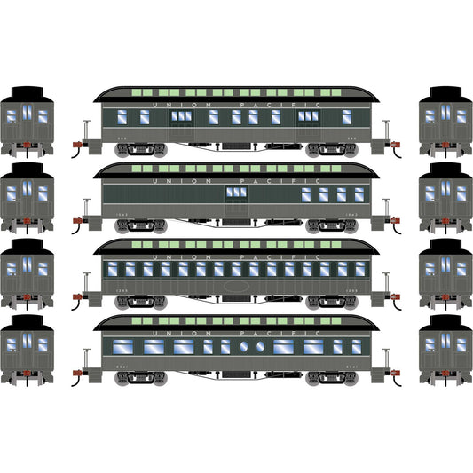 HO 50' Old Time Overland Passenger Set (Union Pacific #1) (ATH84842)