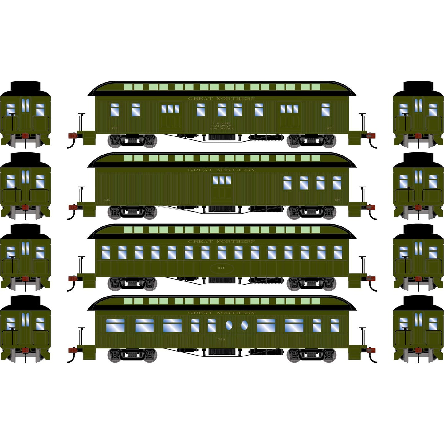 HO 50' Old Time Overland Passenger Set (ATH84857)