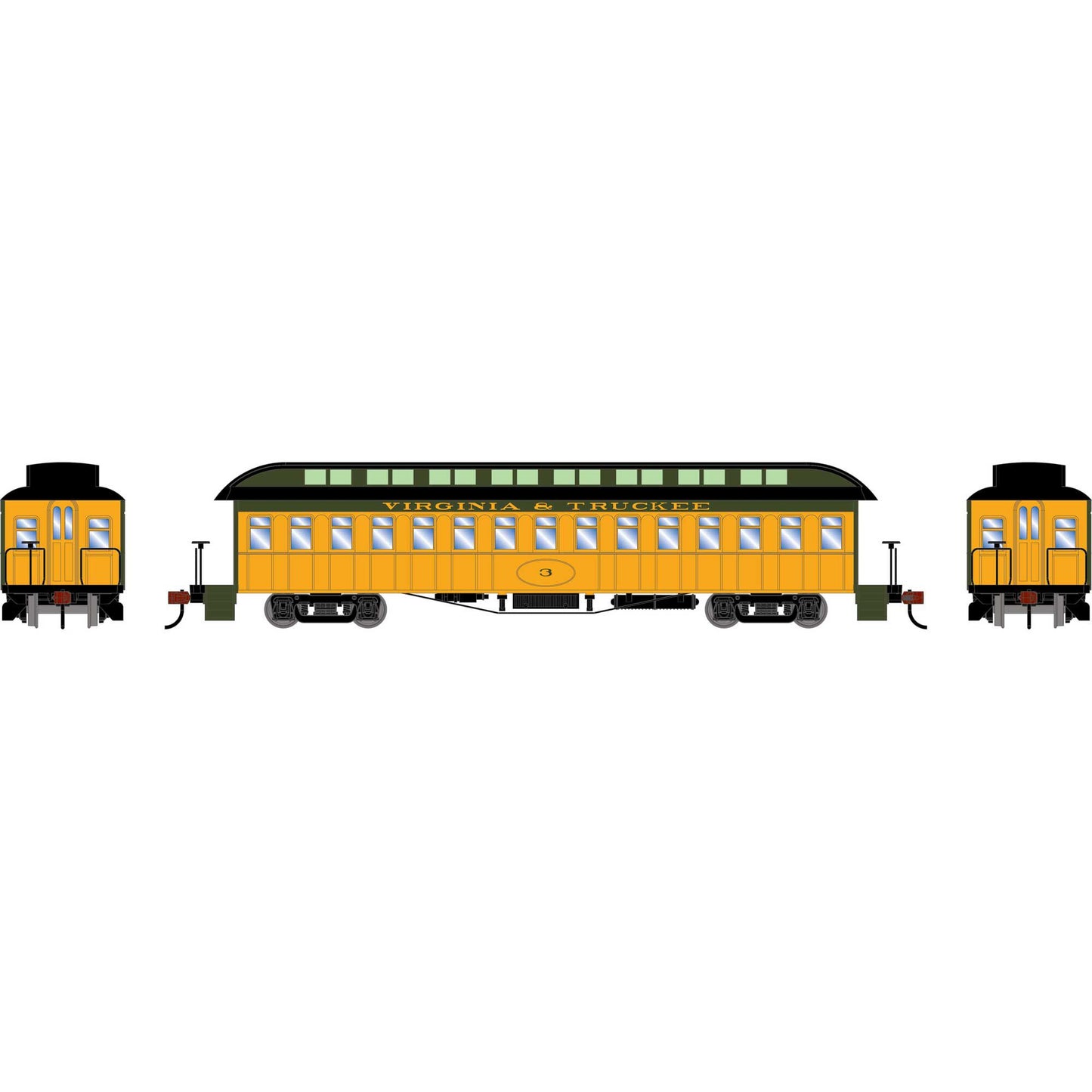 HO 50' Old Time Overland Coach, V&T #3 Plastic Model Kit (ATH84864)