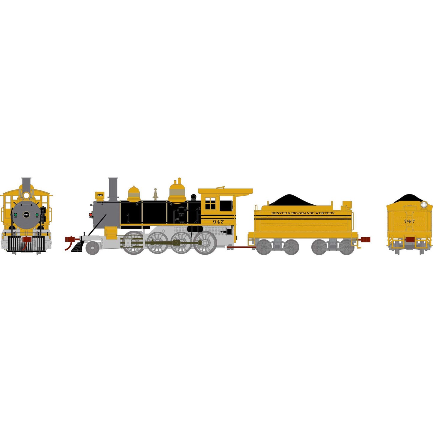 HO Old Time 2-8-0 Locomotive D&RGW #947 (ATH84982)