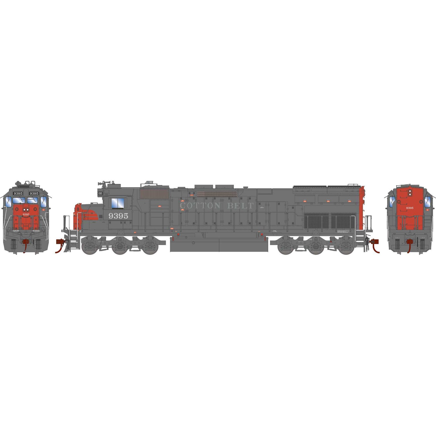 HO SD45T-2 Locomotive Cotton Belt #9395 (ATH86879)