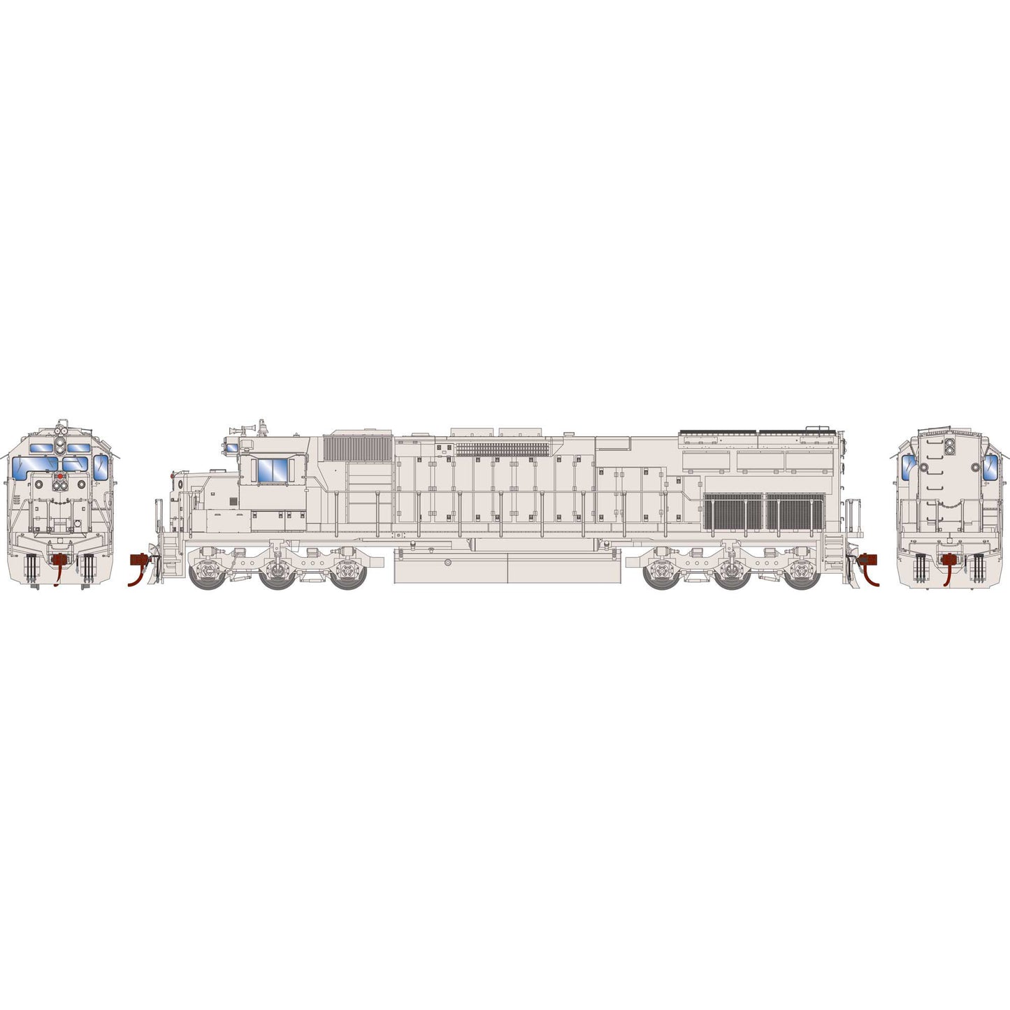 HO SD45T-2 Locomotive Undecorated for Southern Pacific (ATH86884)