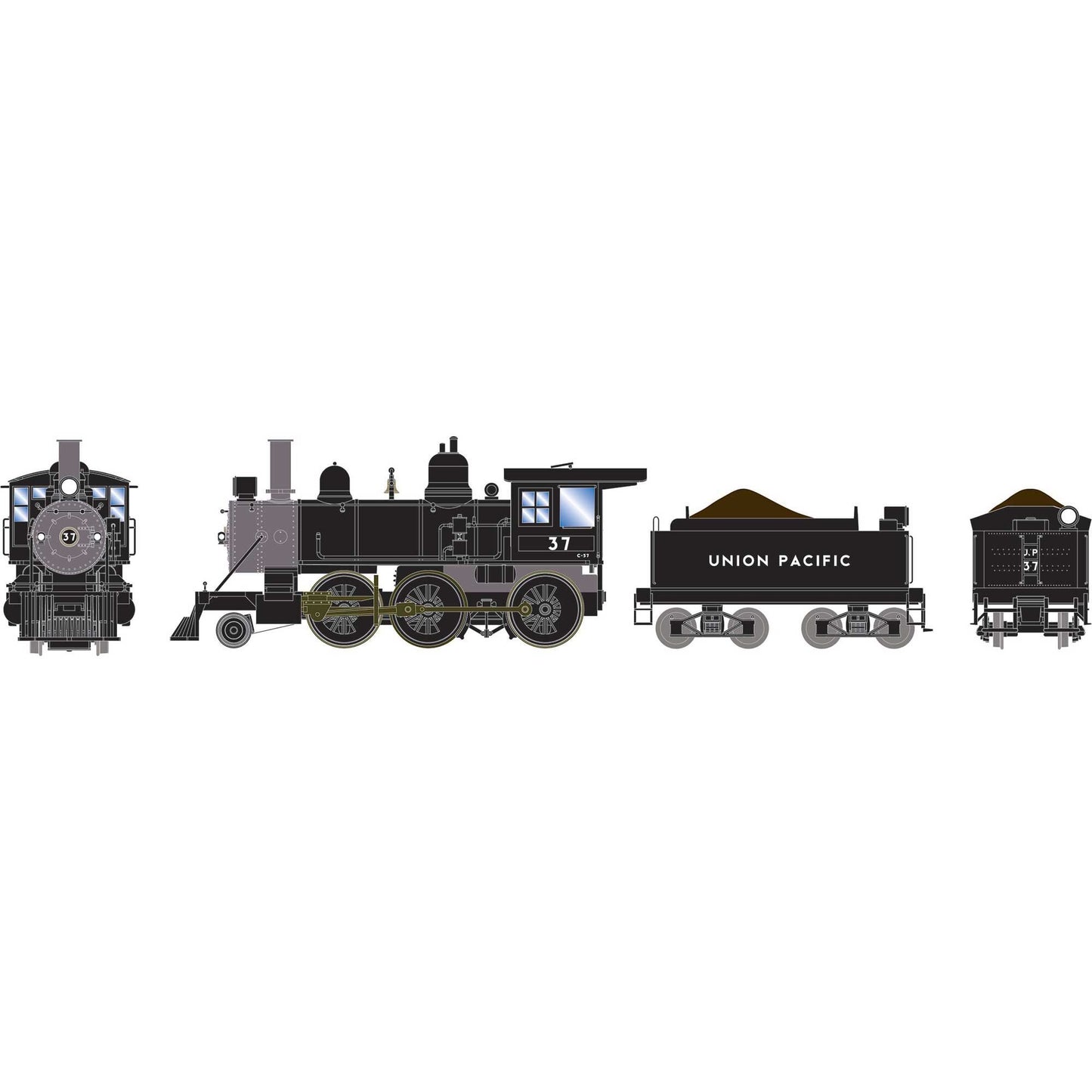 HO 2-6-0 Steam Locomotive UP #37 (ATH87247)