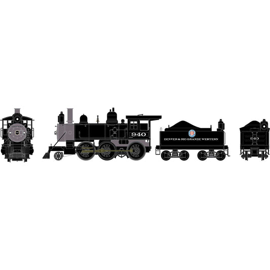 HO RTR Old Time 2-6-0 Mogul with DCC & Sound, D&RGW #940 (ATH87312)