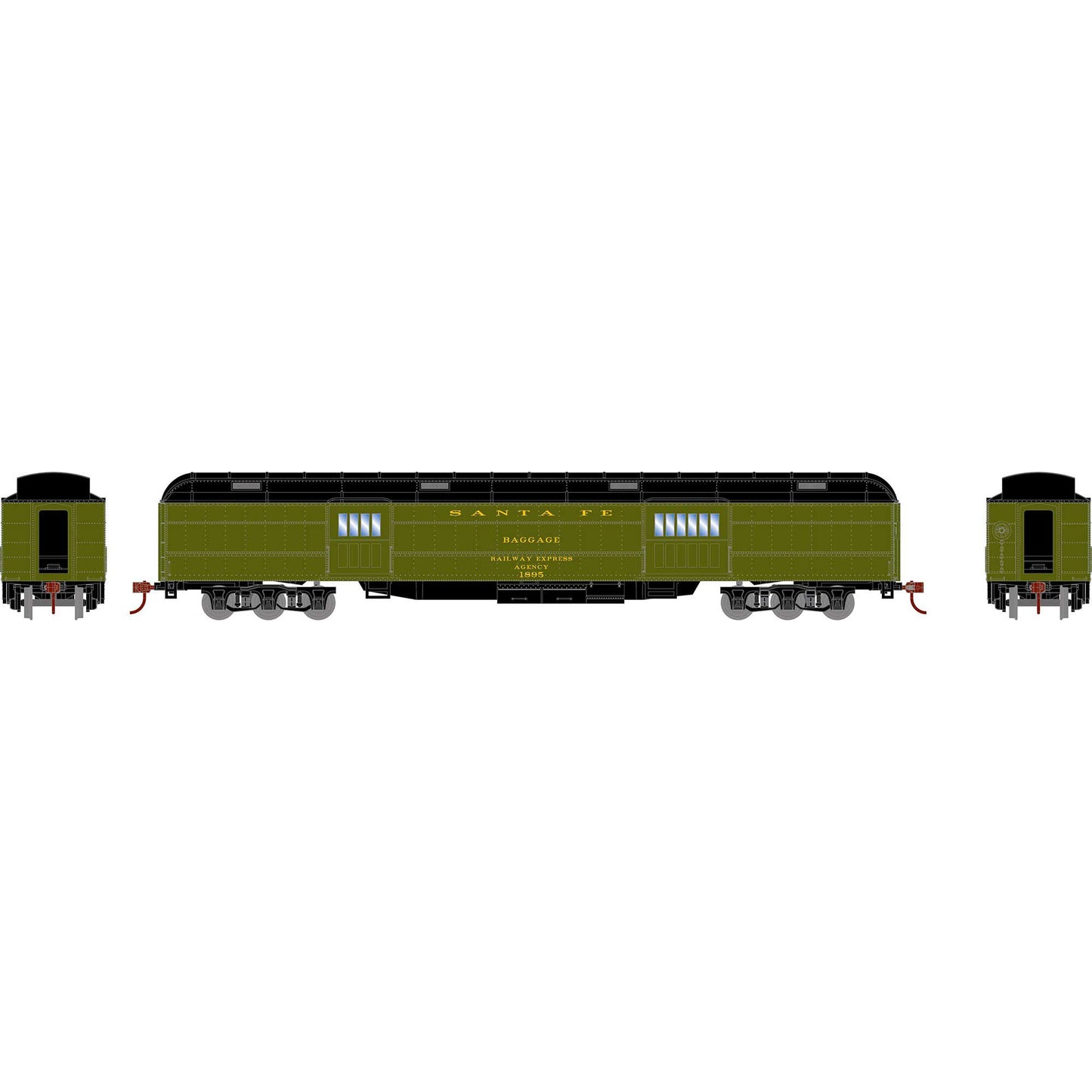 HO Heavyweight Baggage Car ATSF #1895 (ATH88214)