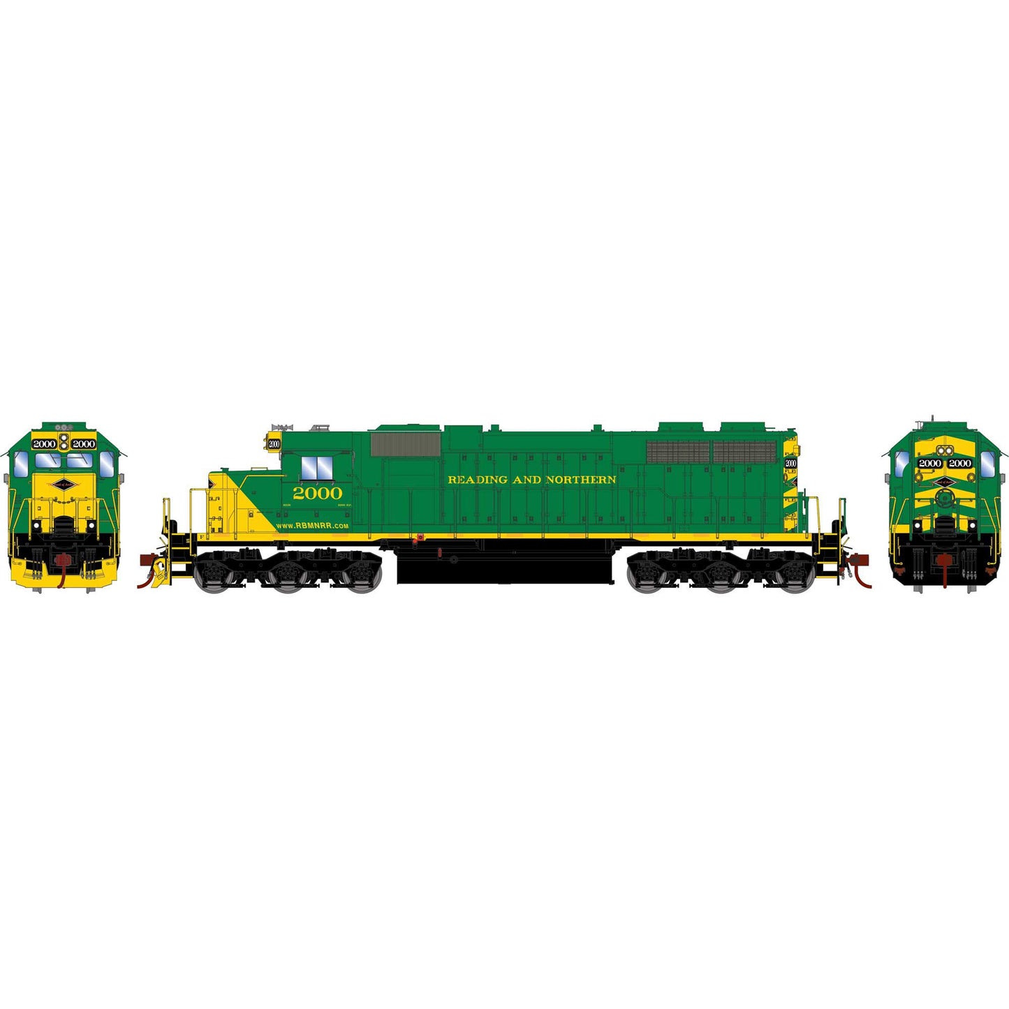 HO RTR SD38 Locomotive RBM&N #2000 (ATH88633)