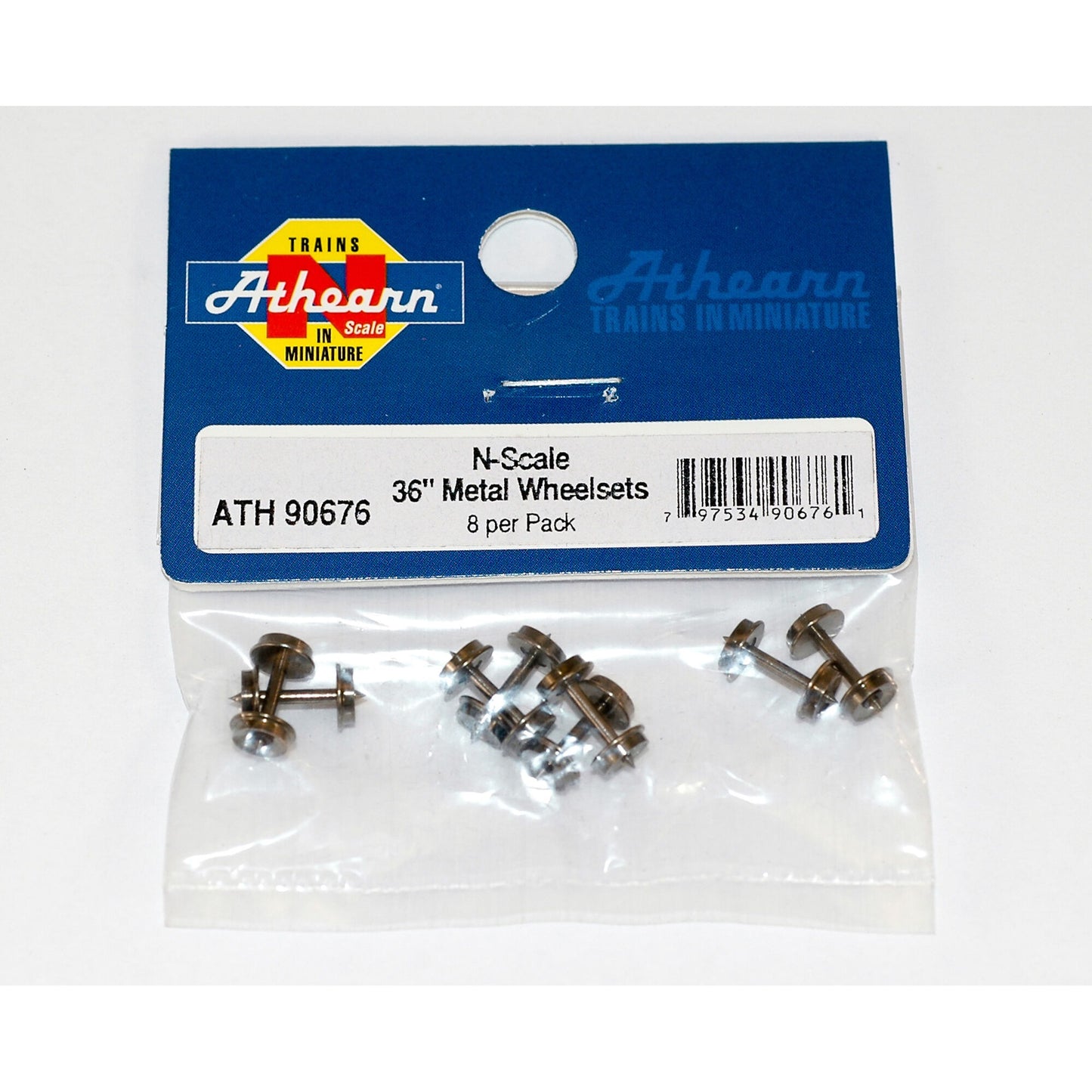 N 36" Metal Wheel Set (8) for Athearn N Scale Trucks (ATH90676)