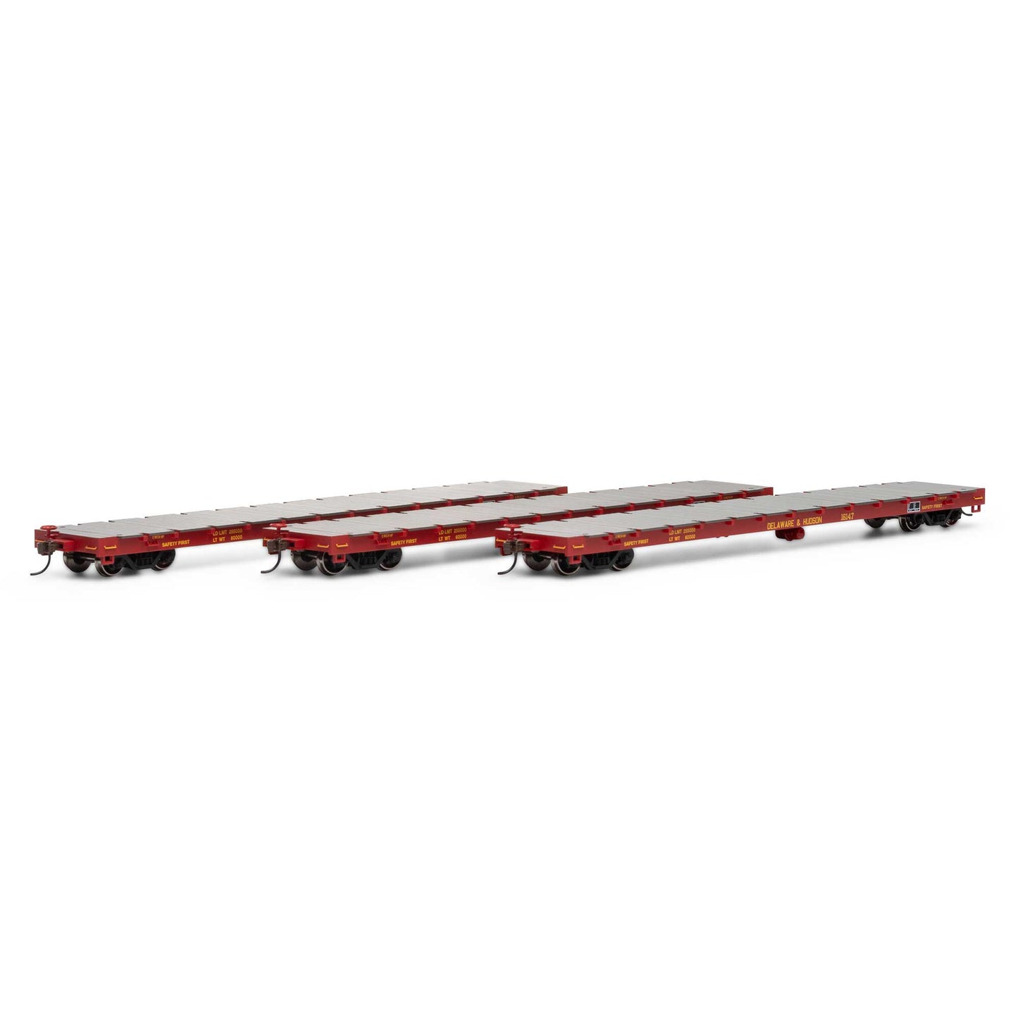 HO 60' Flatcar D&H Plastic Model Kit (ATH98083)