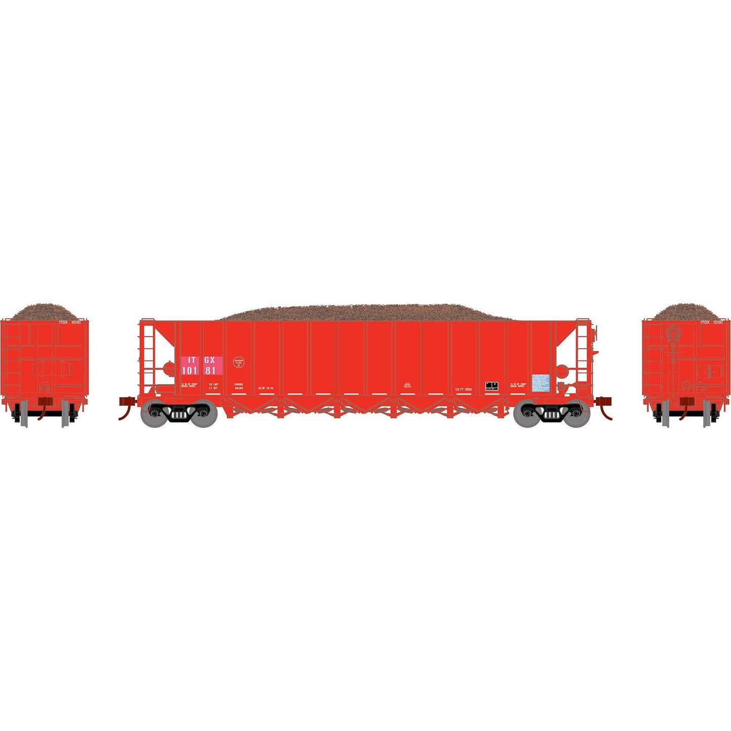 HO RTR 5Bay Rapid Discharge Hopper ITGX Red (ATH98492)