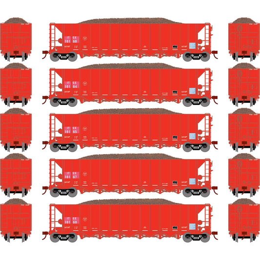 HO 5-Bay Rapid Discharge Hopper ITGX Red Ready to Run (ATH98493)