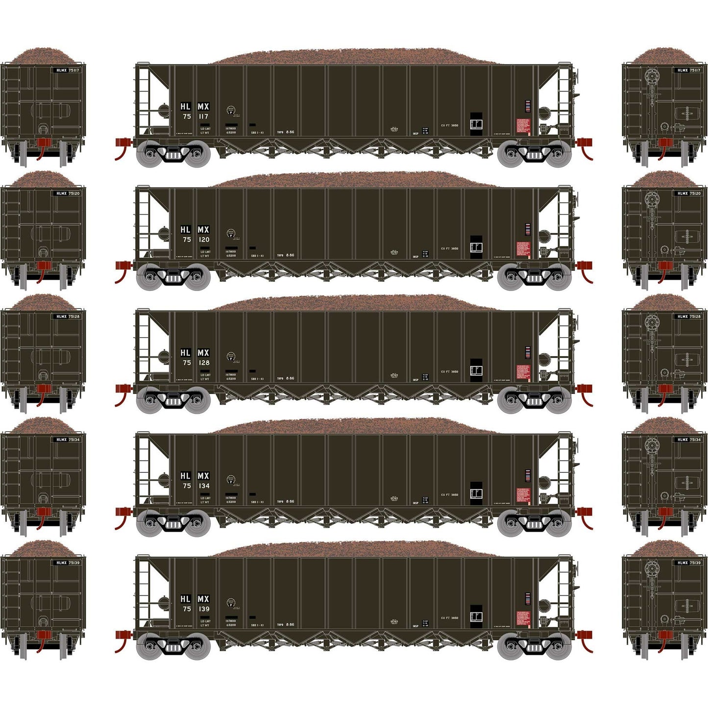 HO 5-Bay Rapid Discharge Hopper HLMX #2 Model Train Car (ATH98498)