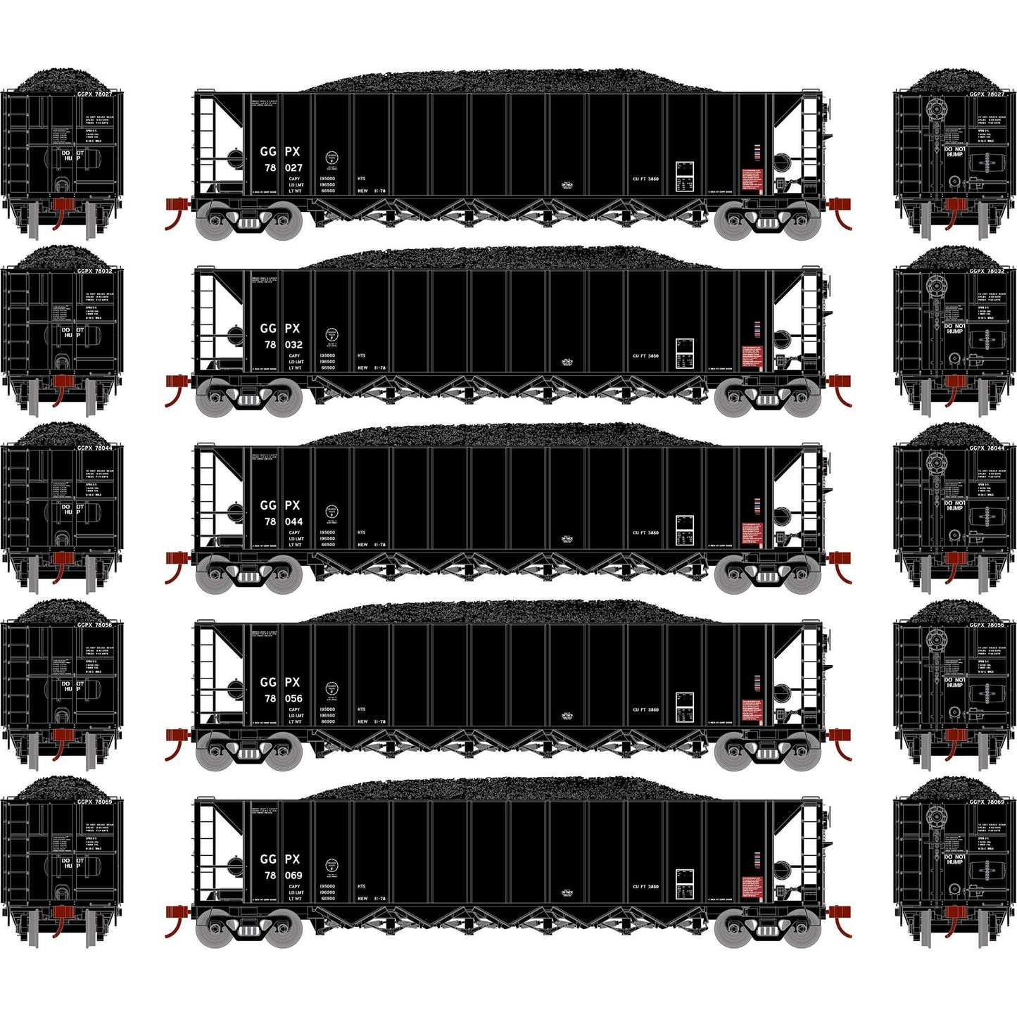 HO RTR 5-Bay Rapid Discharge Hopper GGPX #1 (ATH98649)