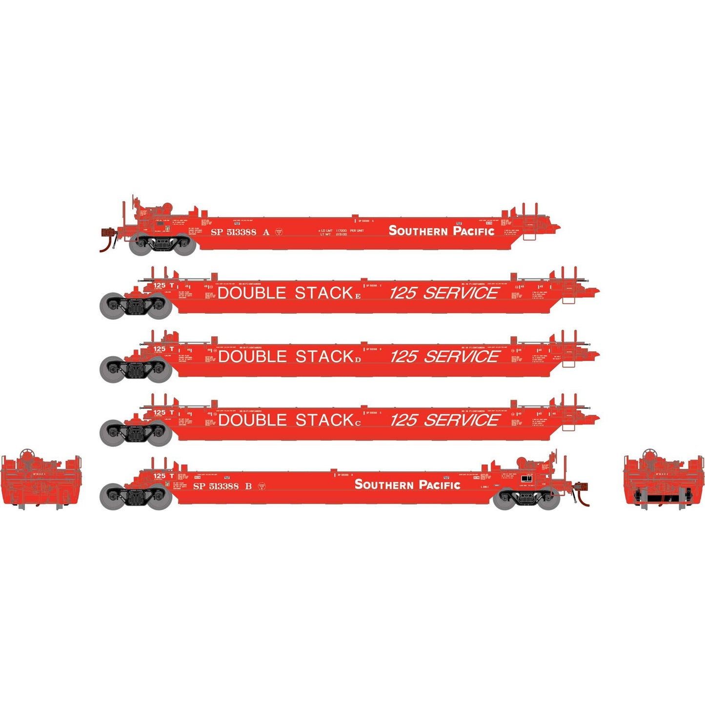 HO Gunderson Maxi-Stack II Well Cars Southern Pacific 5-Pack (ATHG-1002)