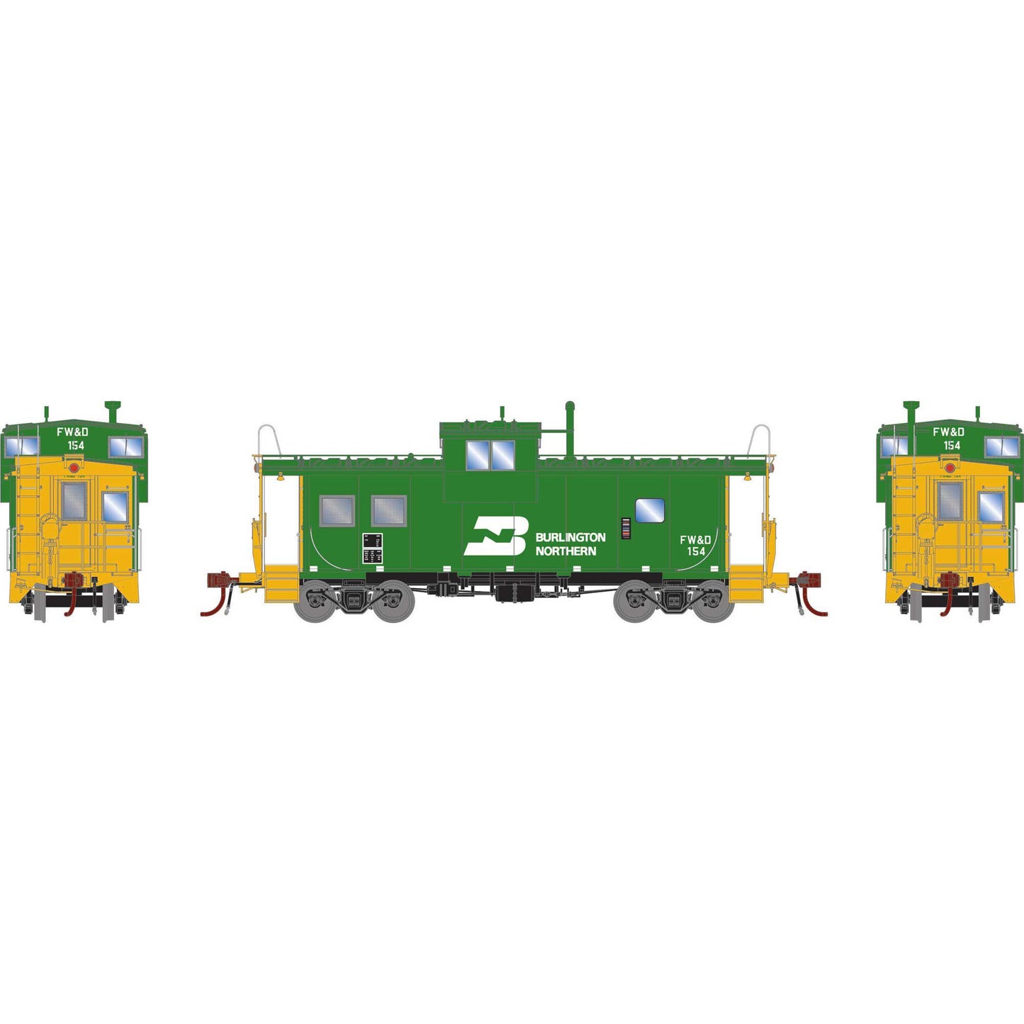 HO GEN ICC Caboose with Lights, FWD #154 (ATHG-1093)