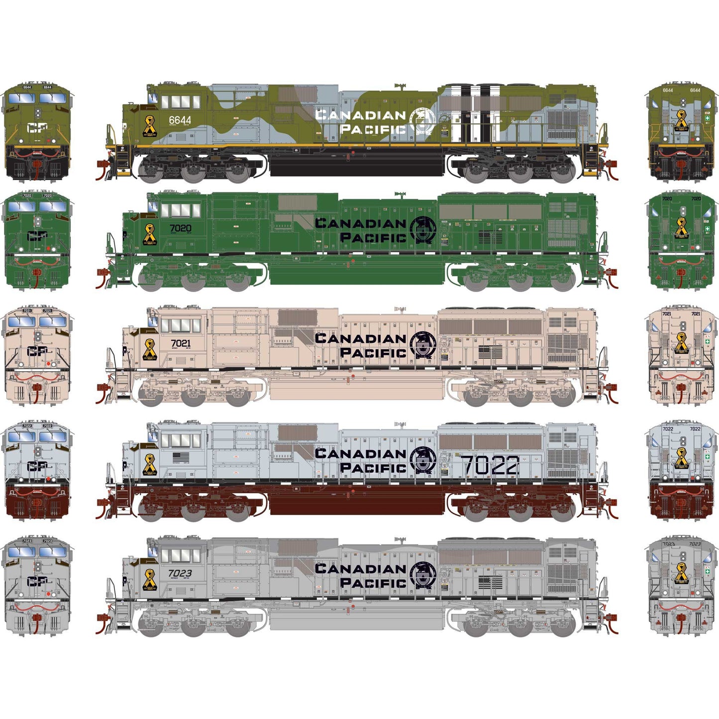 HO GEN EMD SD70ACU Locomotive with DCC & Sound CP Military Tribute Set (ATHG-1155)