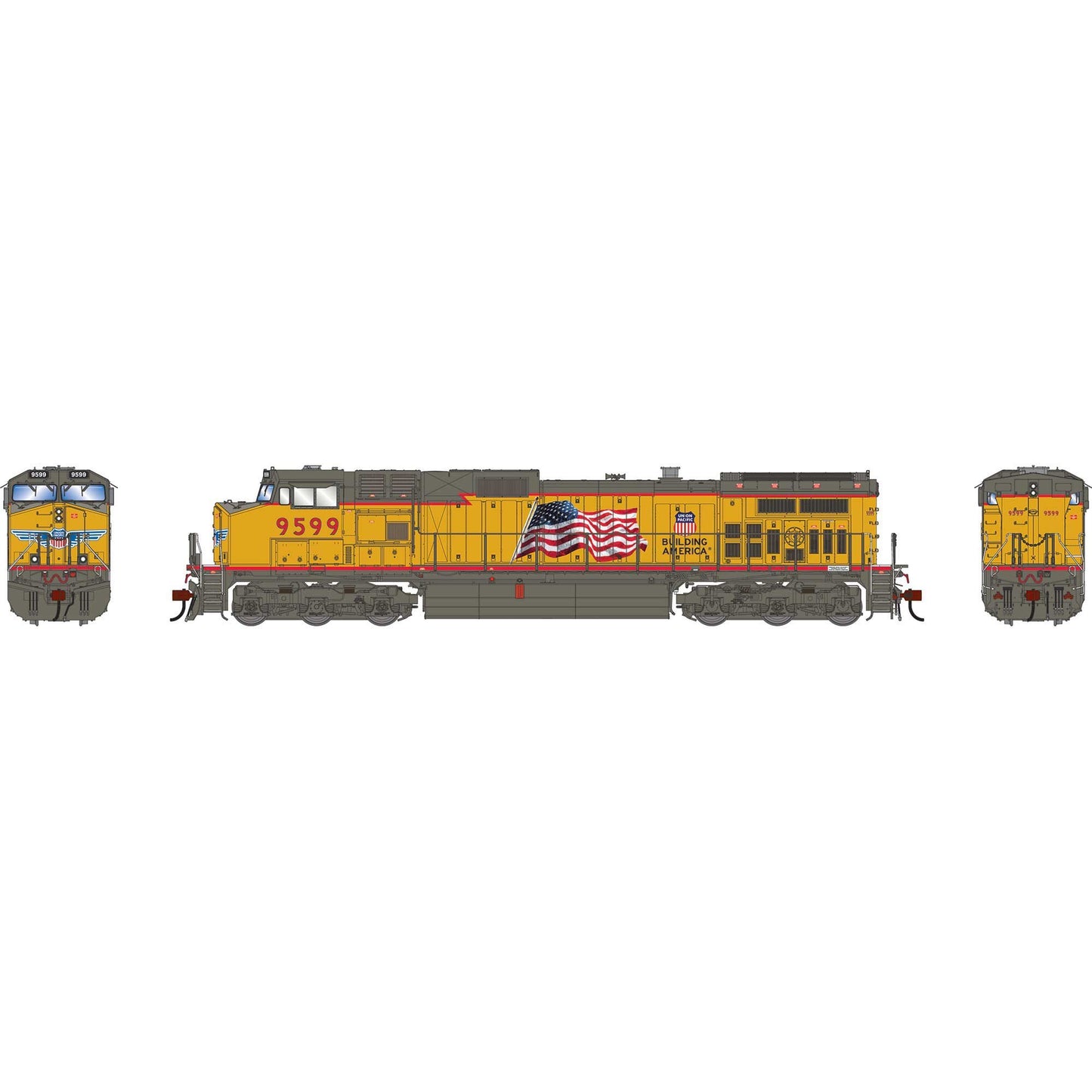 HO GE Dash 9-44CW Locomotive with DCC and Sound, UP #9599 (ATHG-1214)