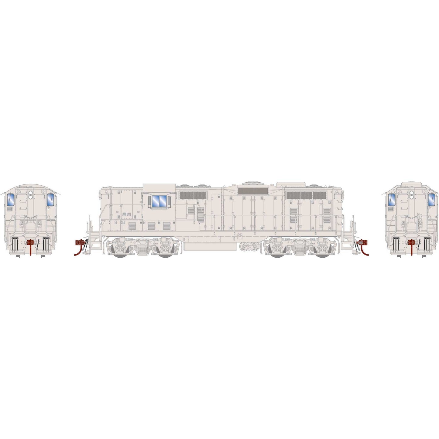 HO GP7 Locomotive with DCC and Sound Undecorated Dynamic Brake Phase III (ATHG-1260)