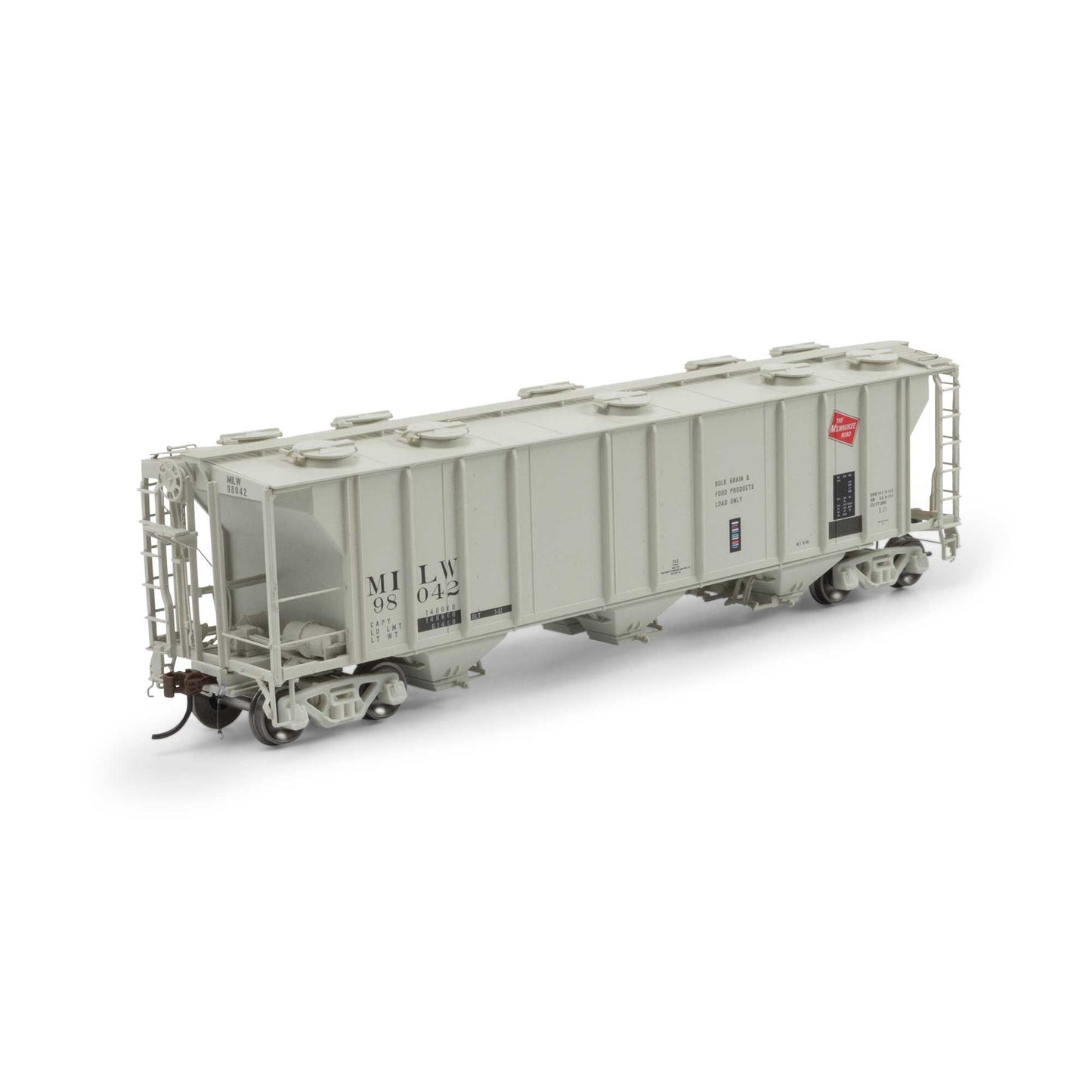 HO PS-2 2893 3-Bay Covered Hopper MILW Primed For Grime (ATHG-1268)