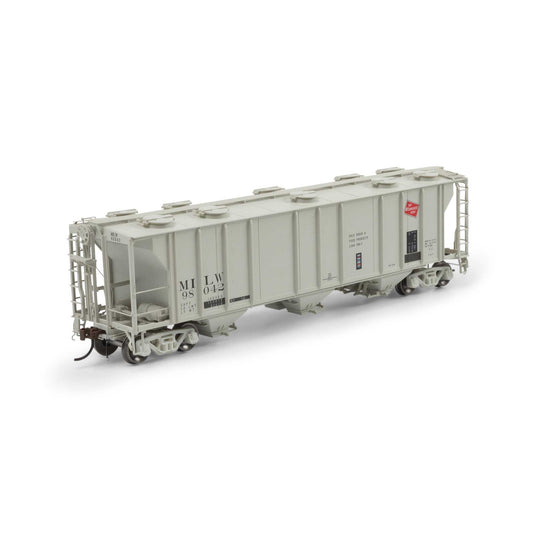 HO PS-2 2893 3-Bay Covered Hopper MILW Primed For Grime (ATHG-1268)