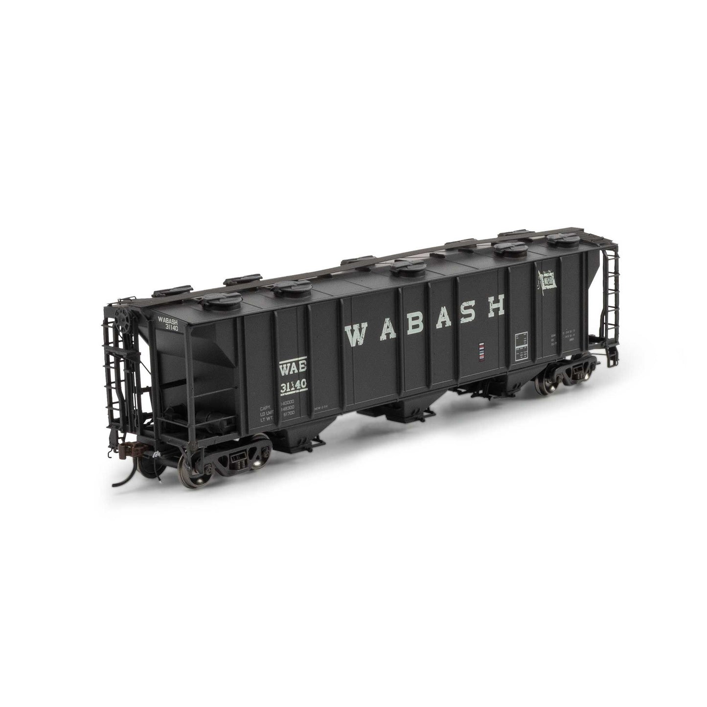 HO PS-2 2893 3-Bay Covered Hopper WAB Primed for Grime #31140 (ATHG-1280)