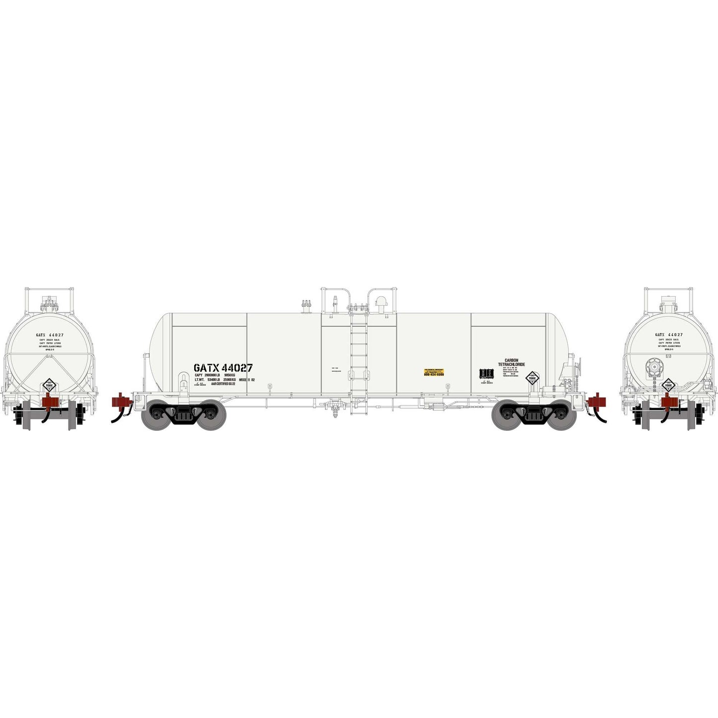HO GATC 20K Gallon Tank Car GATX White #44027 (ATHG-1304)