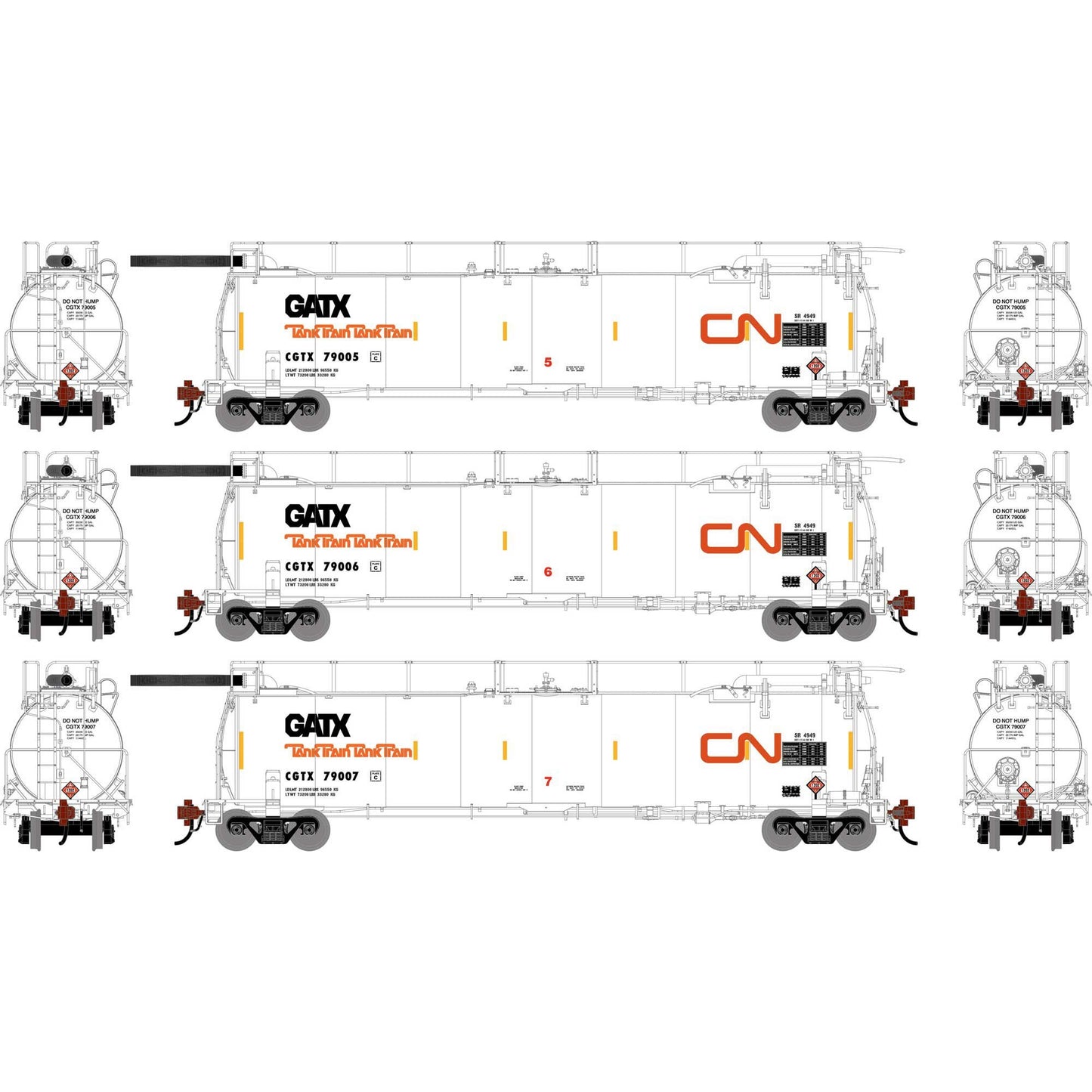 HO TankTrain Intermediate Set CGTX #79005/79006/79007 (ATHG-1321)