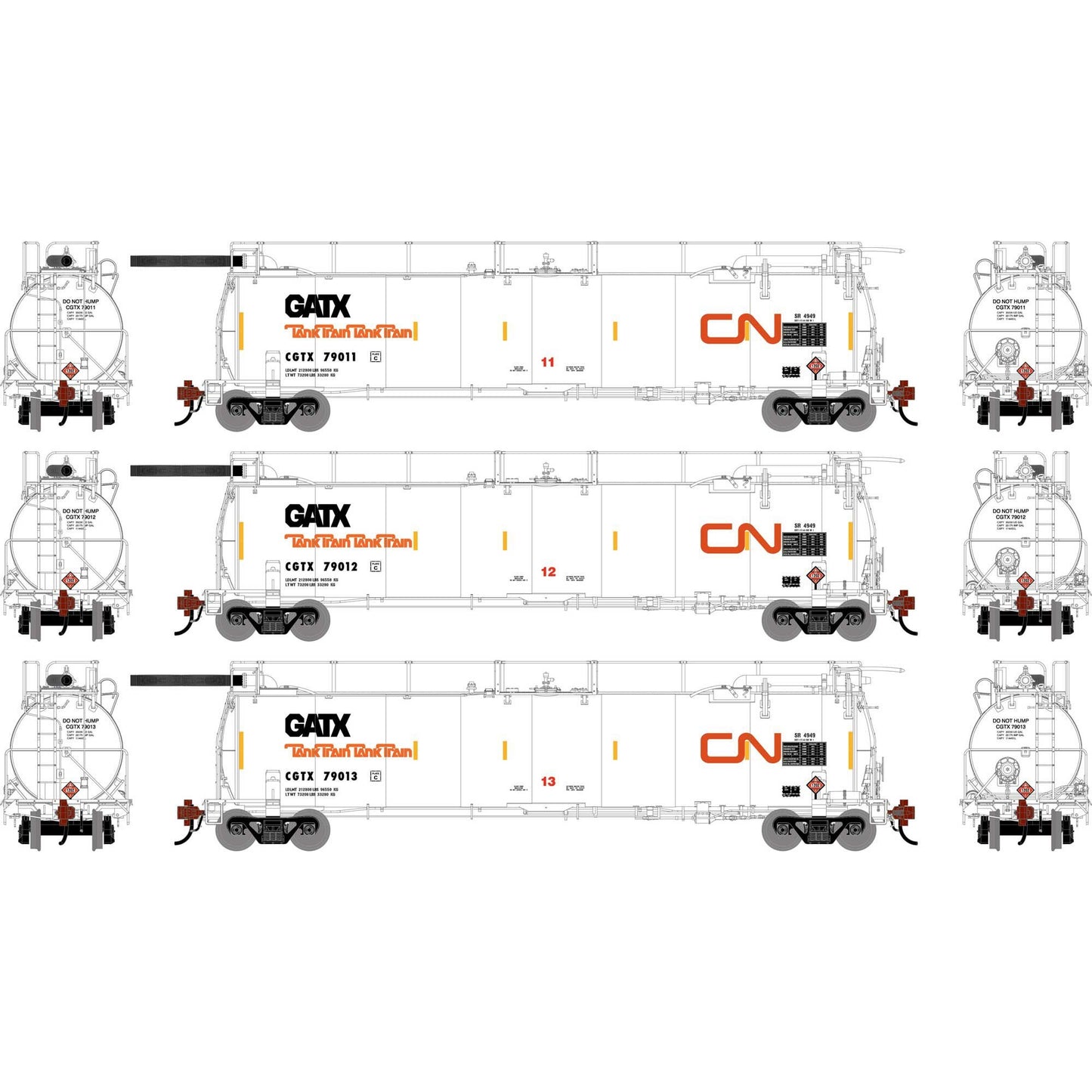 HO TankTrain Intermediate Set CGTX 79011 79012 79013 (ATHG-1323)