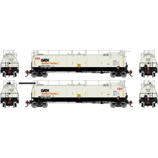 HO TankTrain A/B GATX White/Black Model (ATHG-1326)