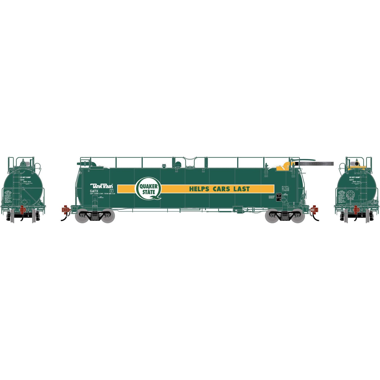 HO TankTrain Intermediate GATX Quaker State Unnumbered (ATHG-1332)