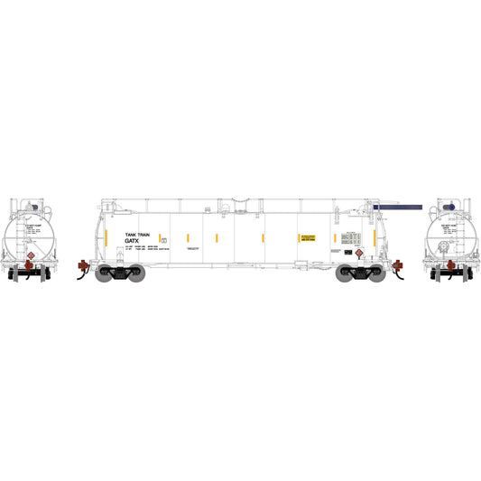 HO TankTrain Intermediate GATX White Unnumbered (ATHG-1339)