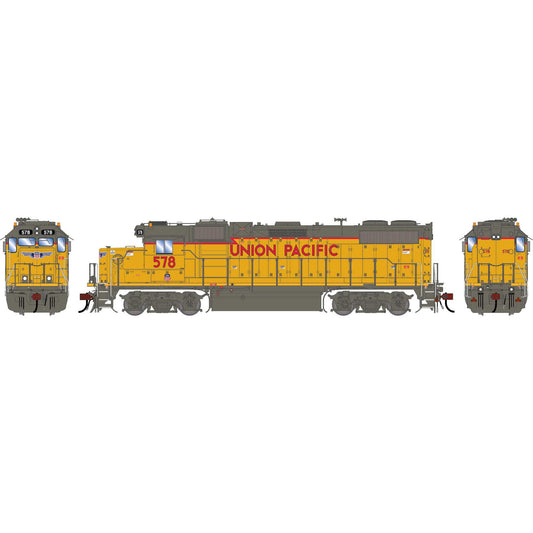 HO GEN GP38-2 Locomotive with DCC and Sound UP Baby Wings Yellow Sill #578 (ATHG-1417)