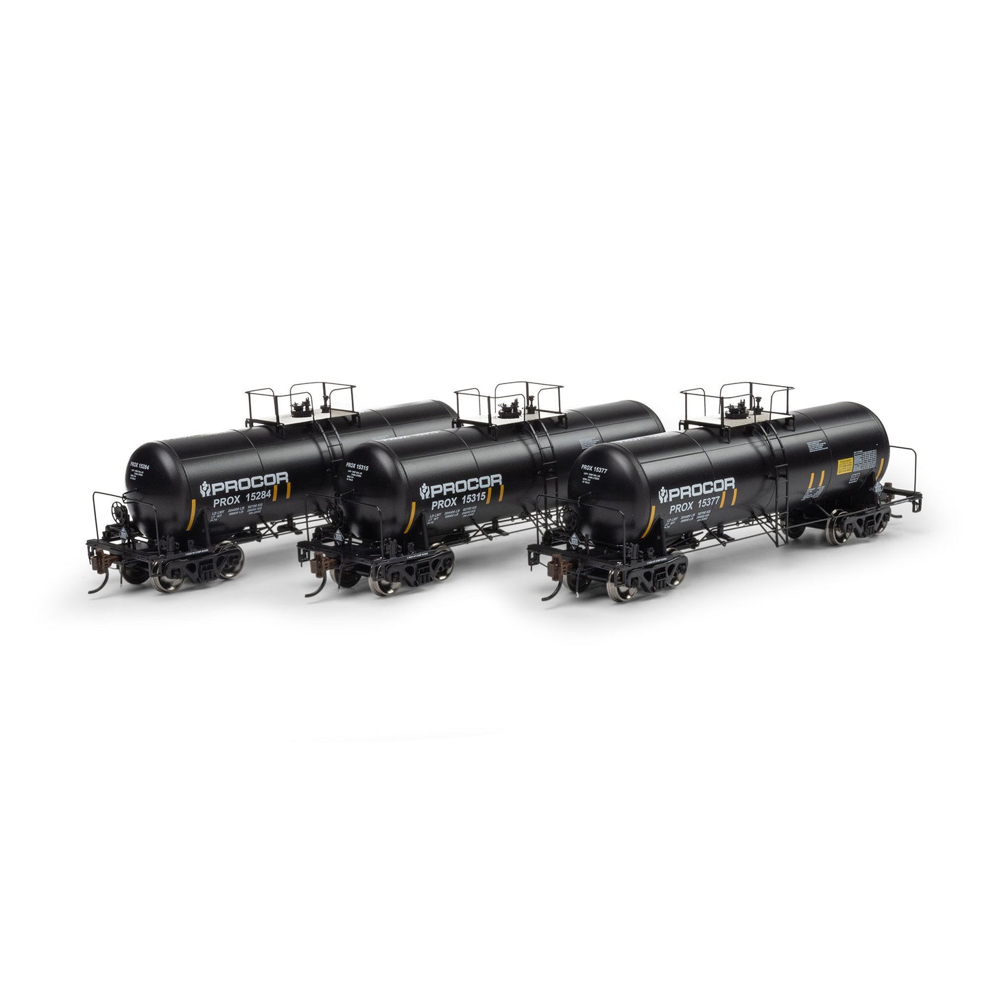 HO 13K Gallon Acid Tank Car PROX #15284/15315/15377 (3-pack) (ATHG-1429)