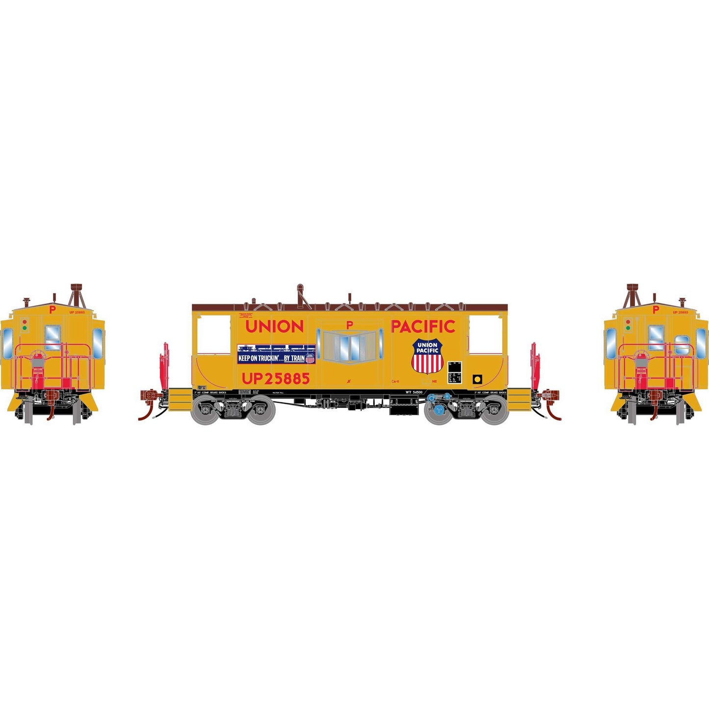 HO ICC CA-11 Caboose with Lights, UP #25885 (ATHG-1444)