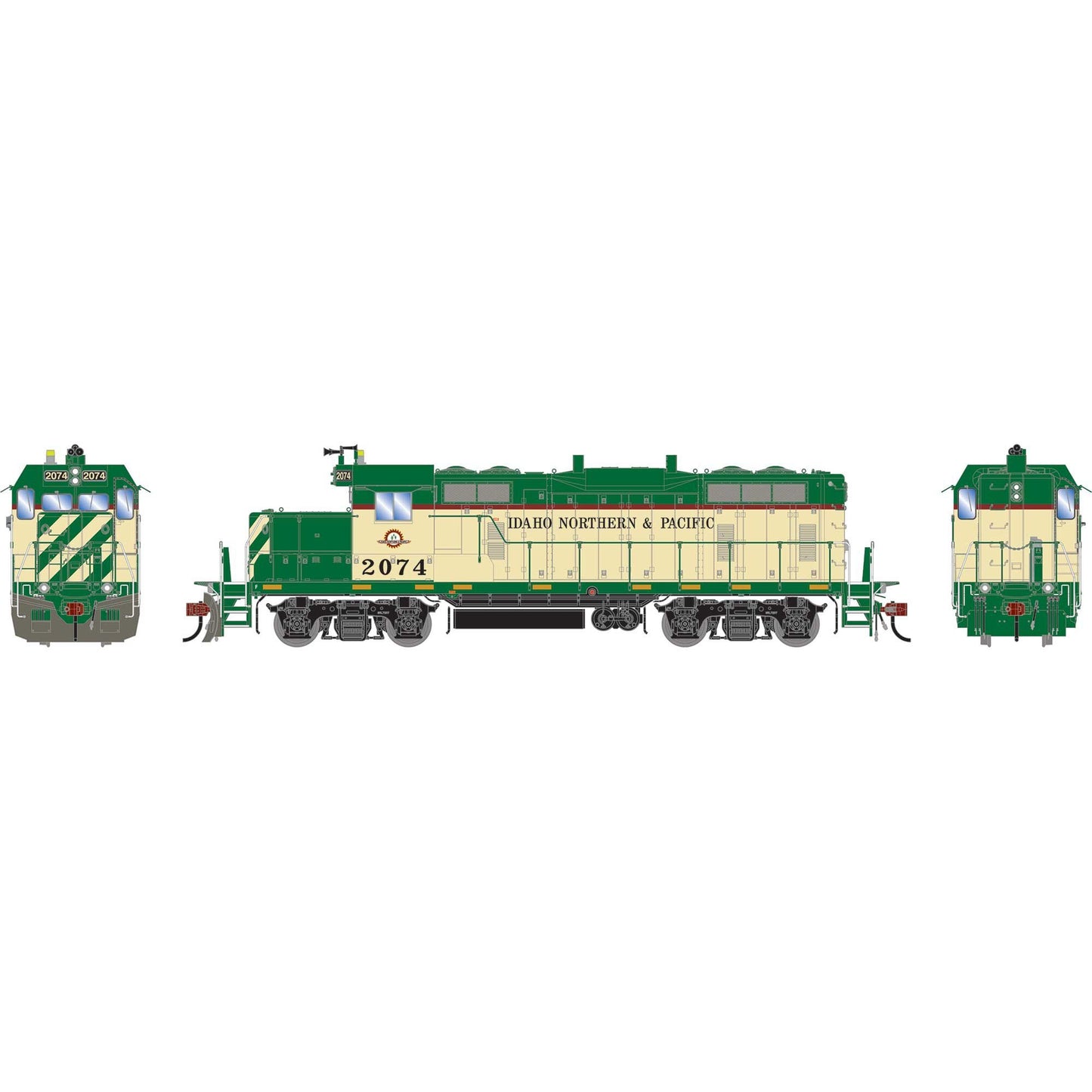 HO GP7u Locomotive with DCC & Sound INPR #2074 (ATHG-1502)