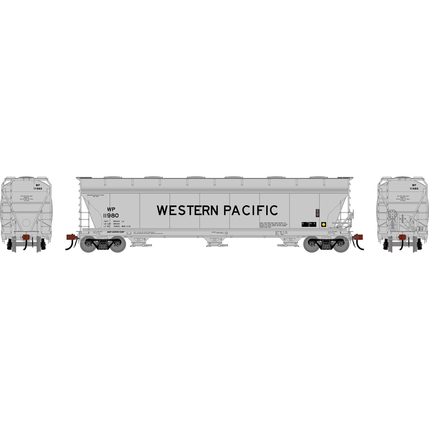 HO ACF4600 Covered Hopper WP #11980 Plastic Model (ATHG-1532)