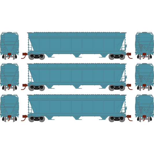 N ACF4600 Covered Hopper Model Train Cars (Set of 3) (ATHG-1553)