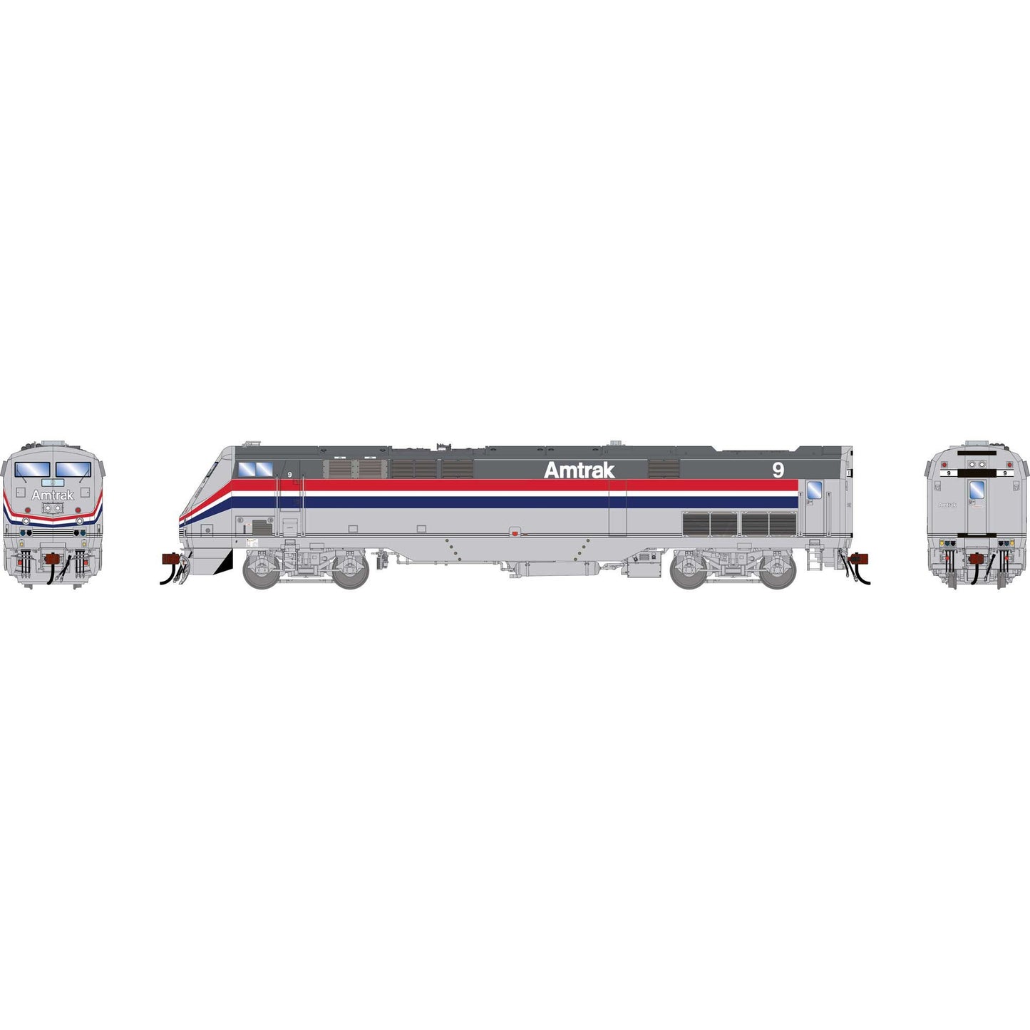HO P42DC Locomotive AMTK Phase III #9 (ATHG-1668)