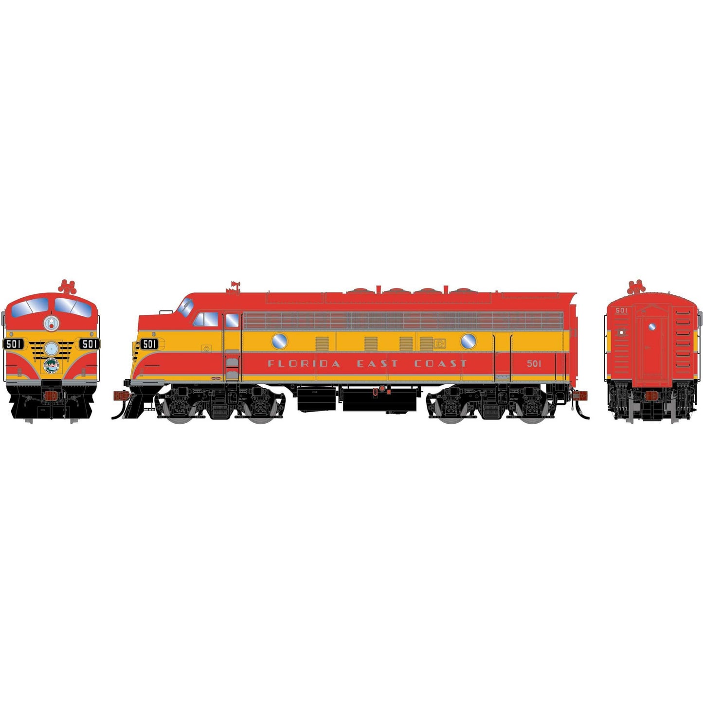 HO F3A Locomotive Freight FEC #501 (ATHG-1702)