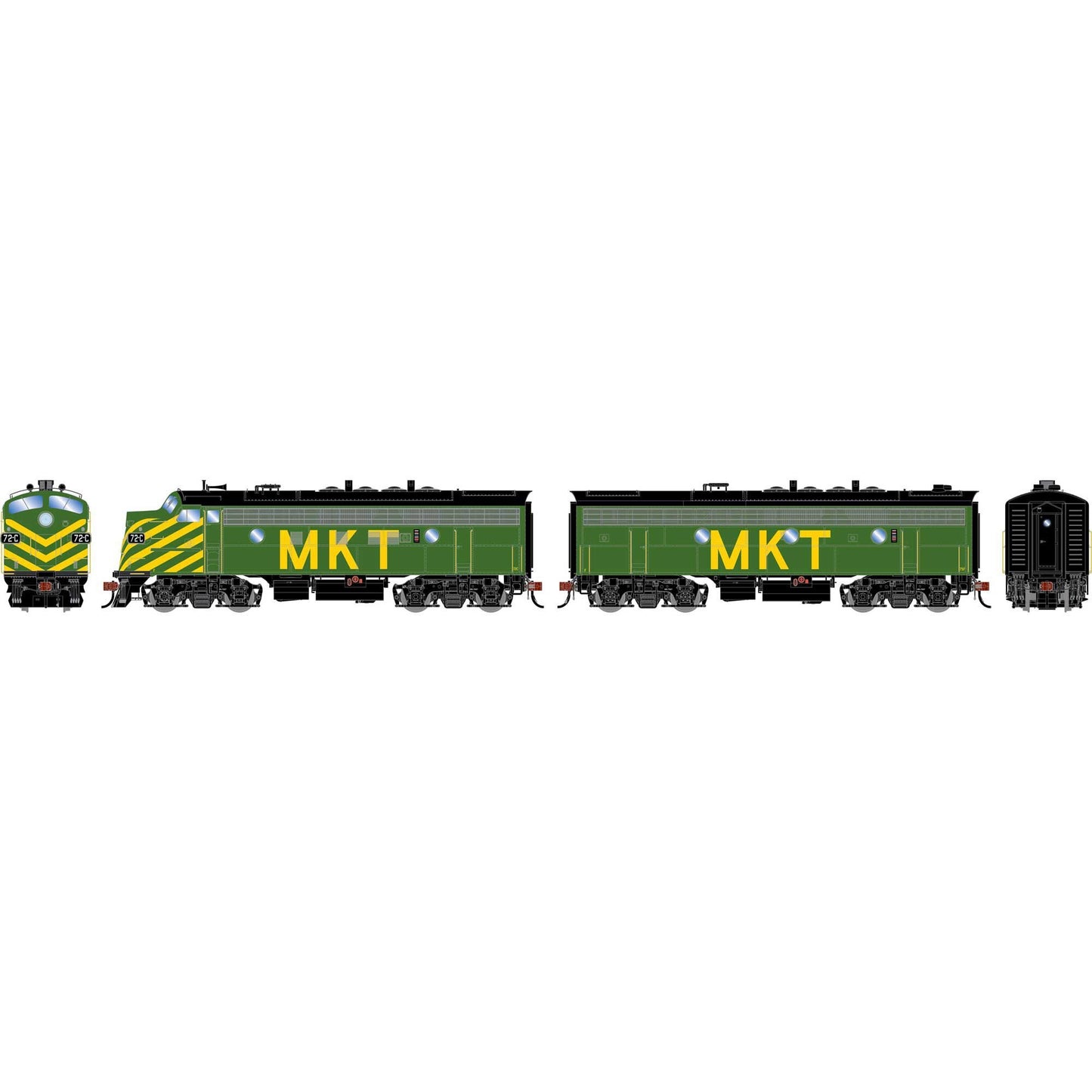 HO F7A / F7B Locomotive Set Freight MKT #72C #75F (ATHG-1706)