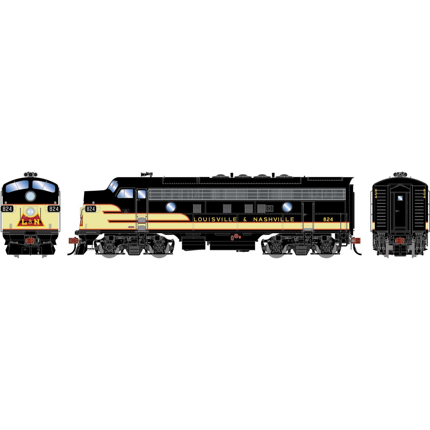 HO F7A Locomotive, Freight LN #824 (ATHG-1711)