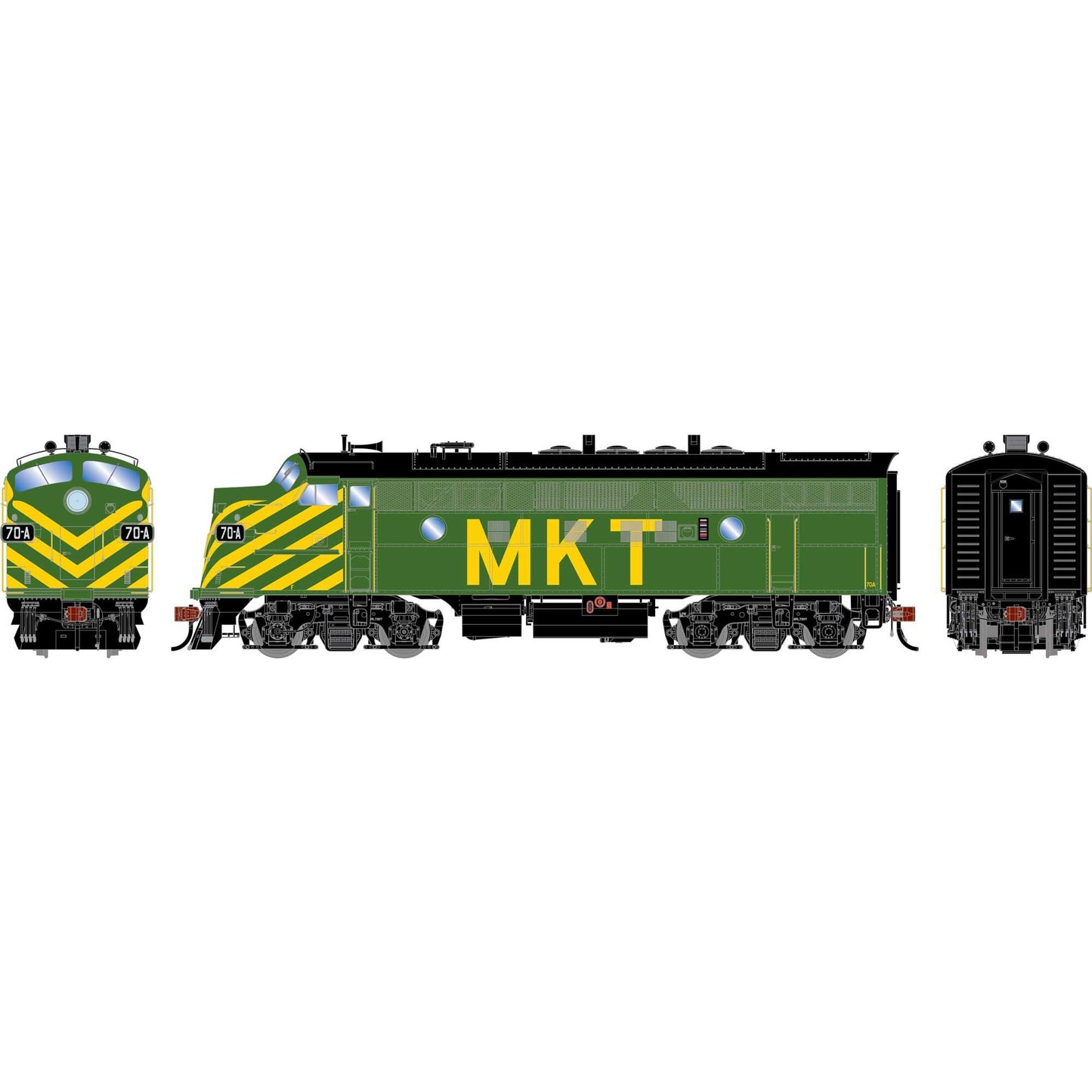 HO F3A Locomotive with DCC and Sound, Freight MKT #70A (ATHG-1718)