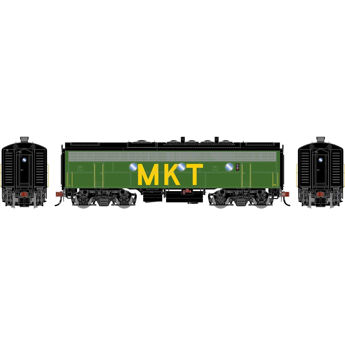 HO F7B Locomotive DCC & Sound Freight MKT 75E (ATHG-1719)