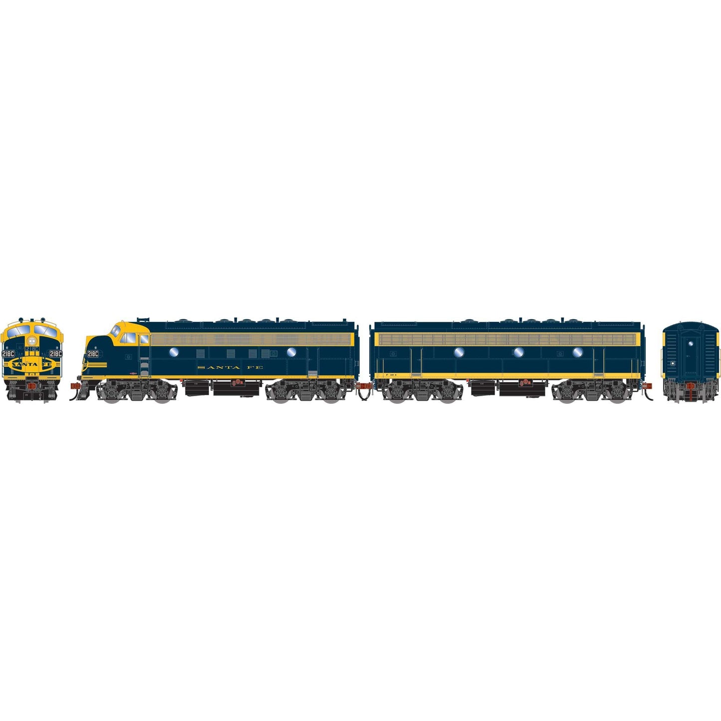 HO F7A / F7B Locomotive Set with DCC and Sound ATSF #218C, #235B (ATHG-1728)