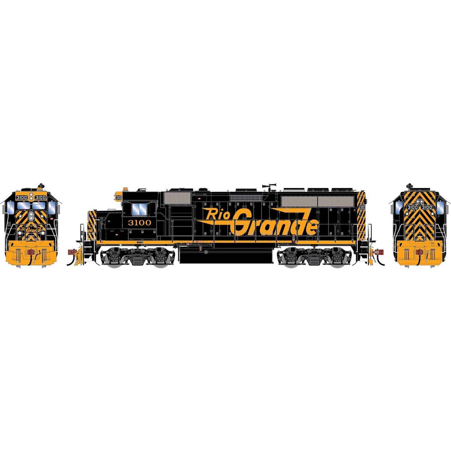 HO GP40-2 Locomotive with DCC and Sound DRGW #3100 (ATHG-1750)