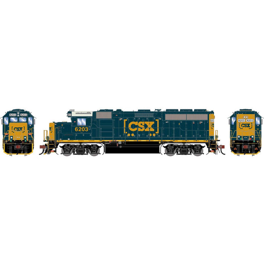 HO GP40-2 Locomotive with DCC and Sound CSXT Boxcar Logo #6203 (ATHG-1758)
