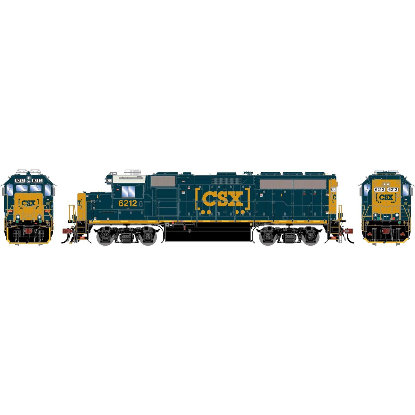 HO GP40-2 Locomotive with DCC & Sound, CSXT 'Boxcar Logo' #6212 (ATHG-1759)