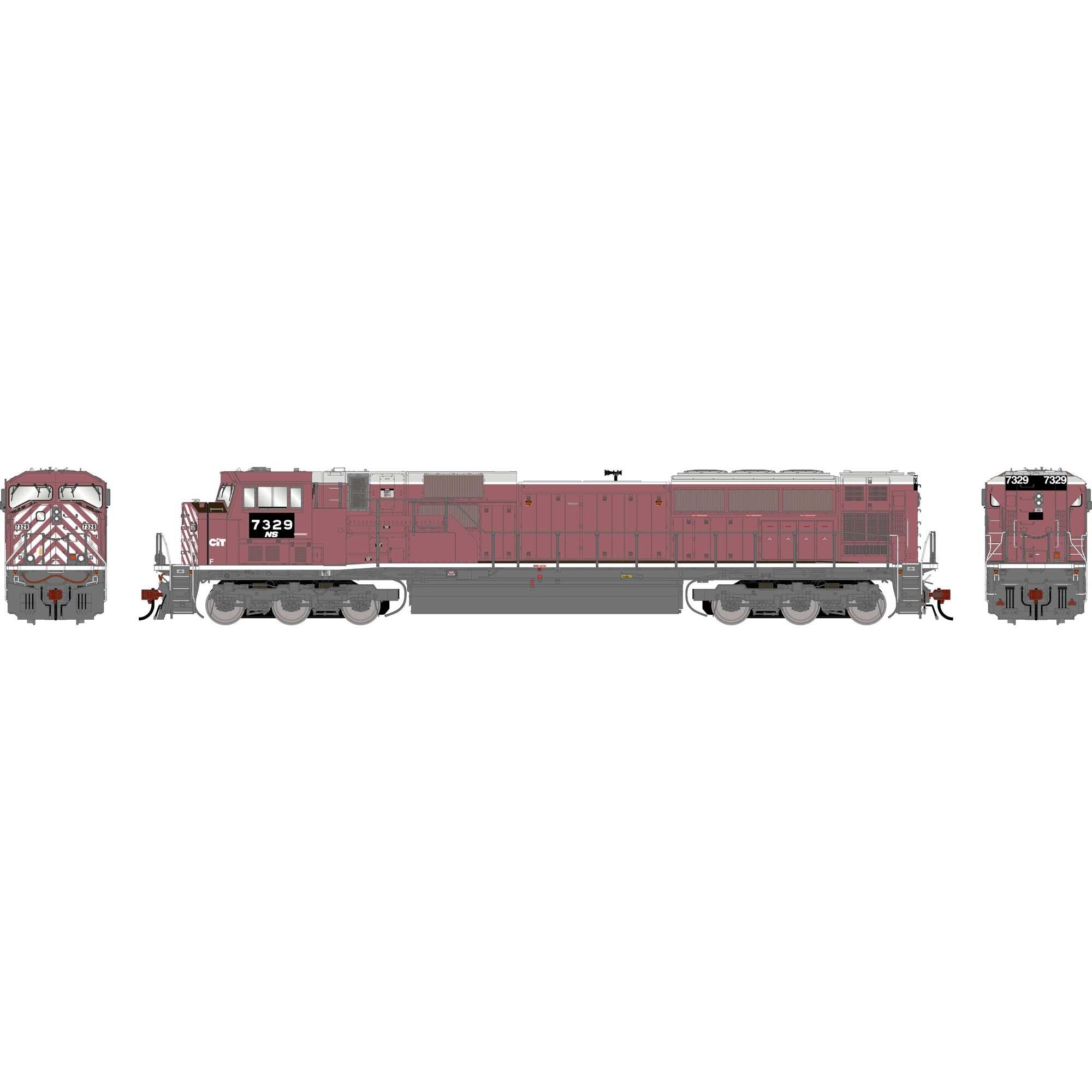 HO GEN SD90MAC Locomotive Primed For Grime NS 'Ex-CEFX' #7329 (ATHG-19 ...